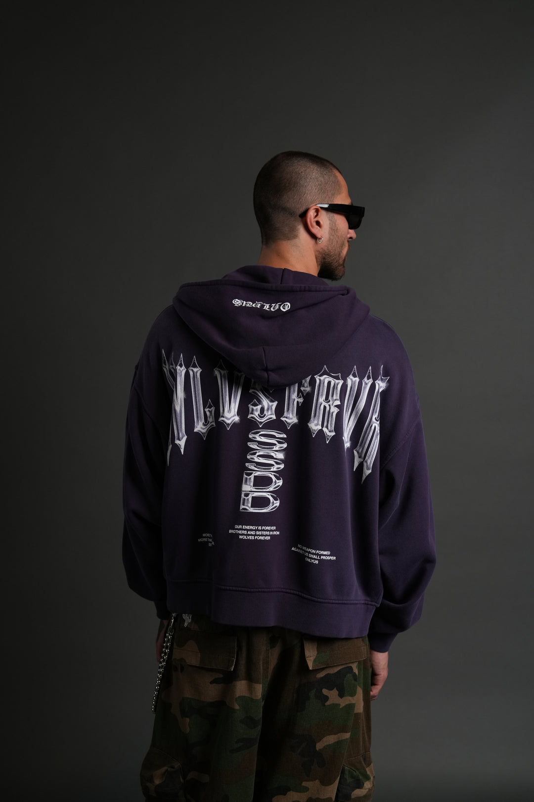 Iron Code Darco Double Zip Hoodie in Phantom Purple Inverted Sun Fade