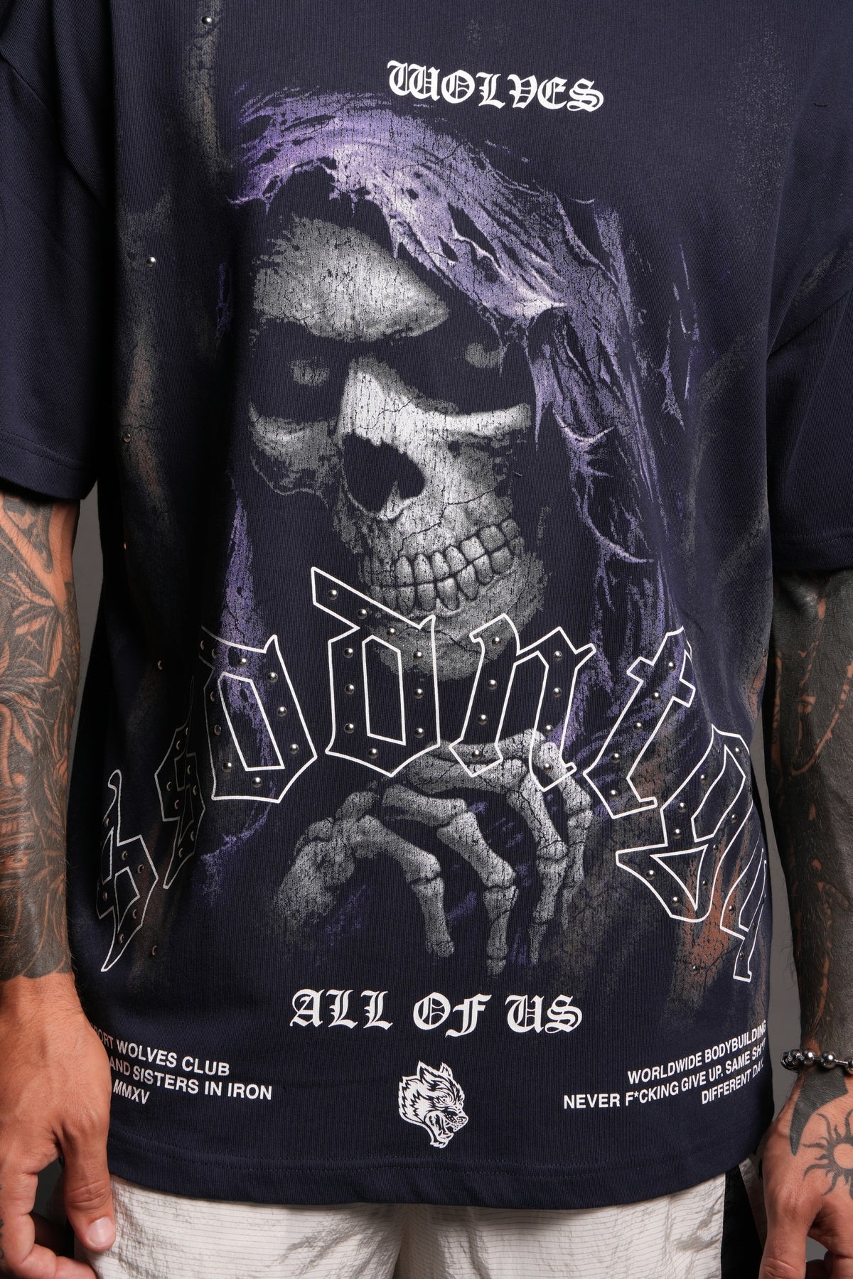 Reaper'S Calling Premium Oversized Tee In Navy