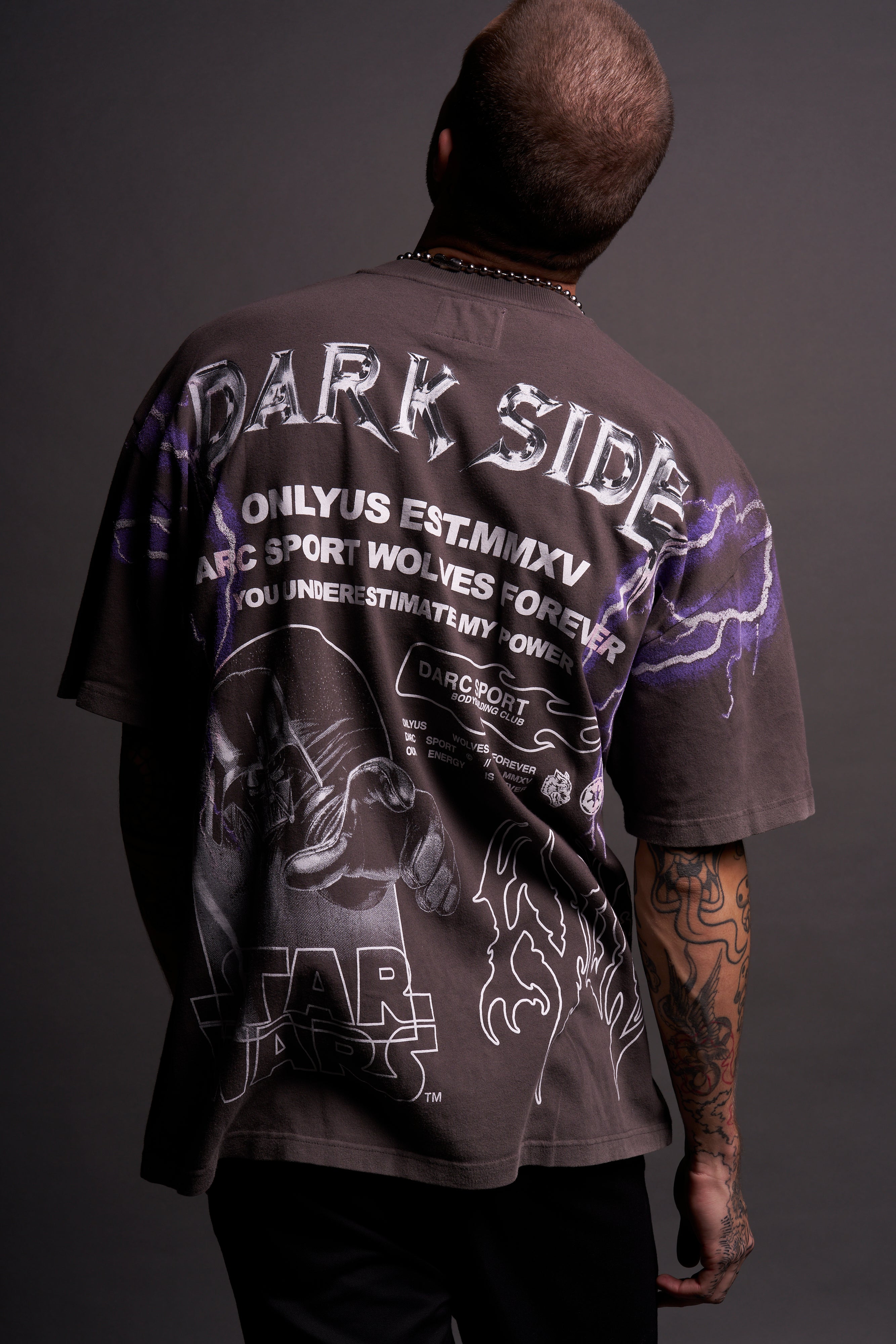 Come To The Dark Side "Premium" Oversized Tee in Wolf Gray