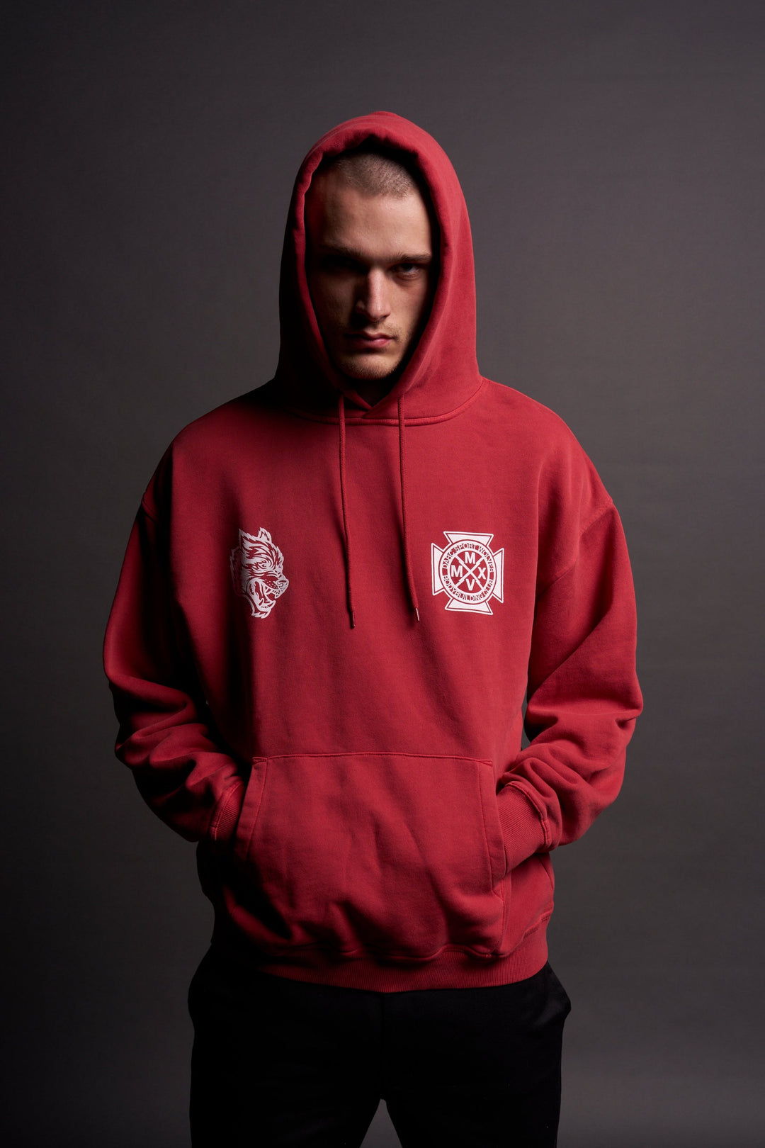 Ride The Lightning "Bishop" Hoodie in Roman Red