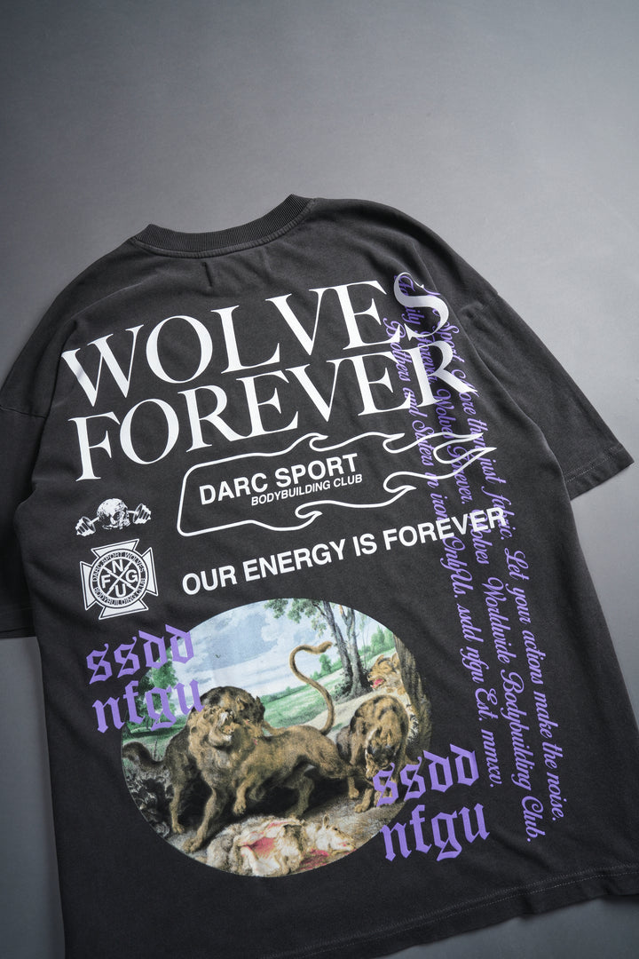 Three Wolves "Premium" Oversized Tee in Wolf Gray