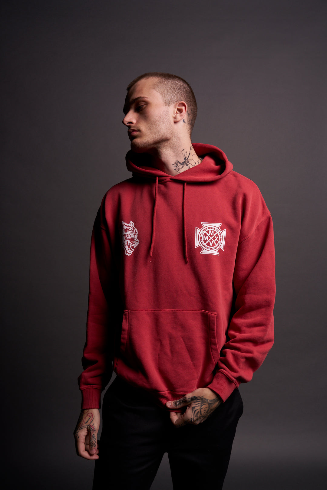 Ride The Lightning "Bishop" Hoodie in Roman Red