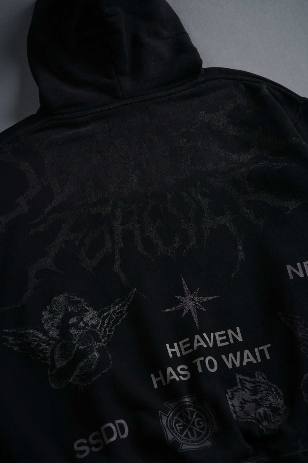 Sacred Flash "Pierce" Hoodie in Black Drift Wash