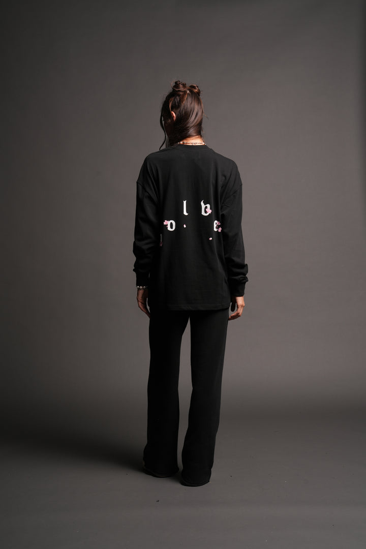 Sakura Pyramid Premium Ls Tee In Black