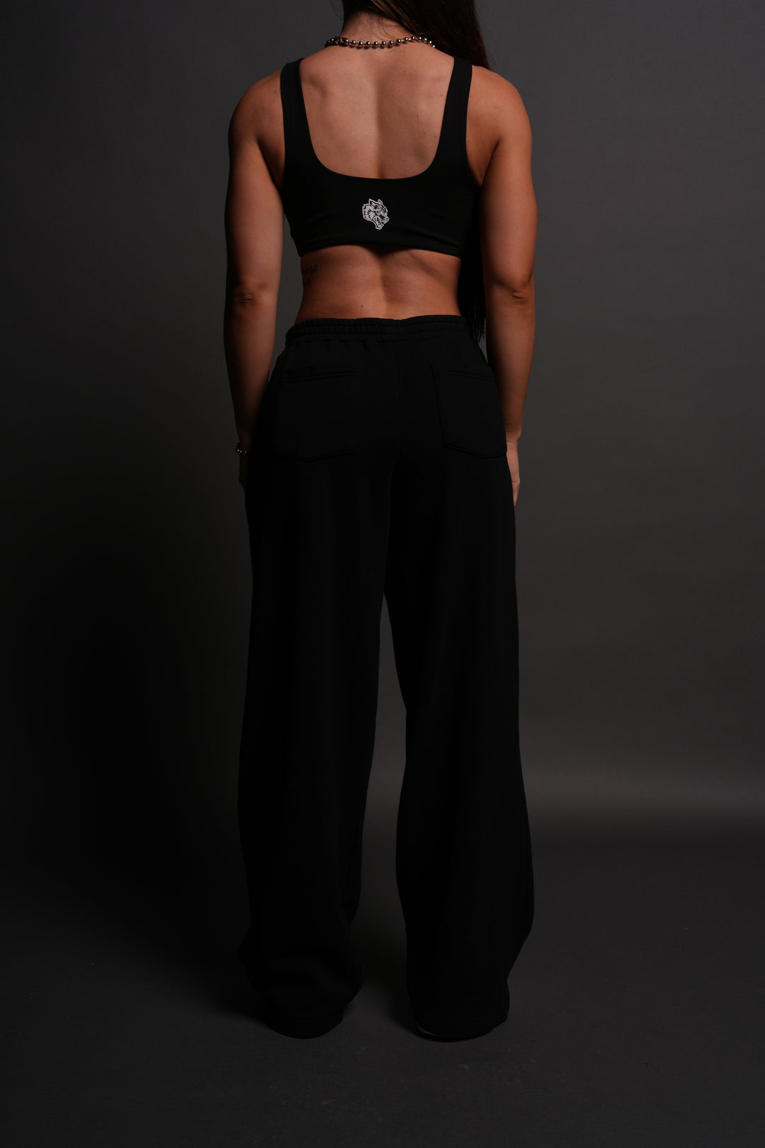 Chopper Wolf "Yara" Pleated Sweat Pants in Black