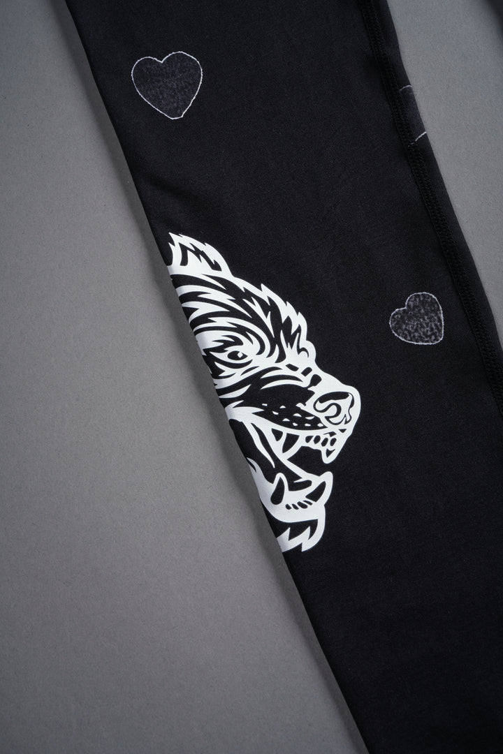 Her Energy "Everson" Huxley Scrunch Leggings in Heart Candy Black