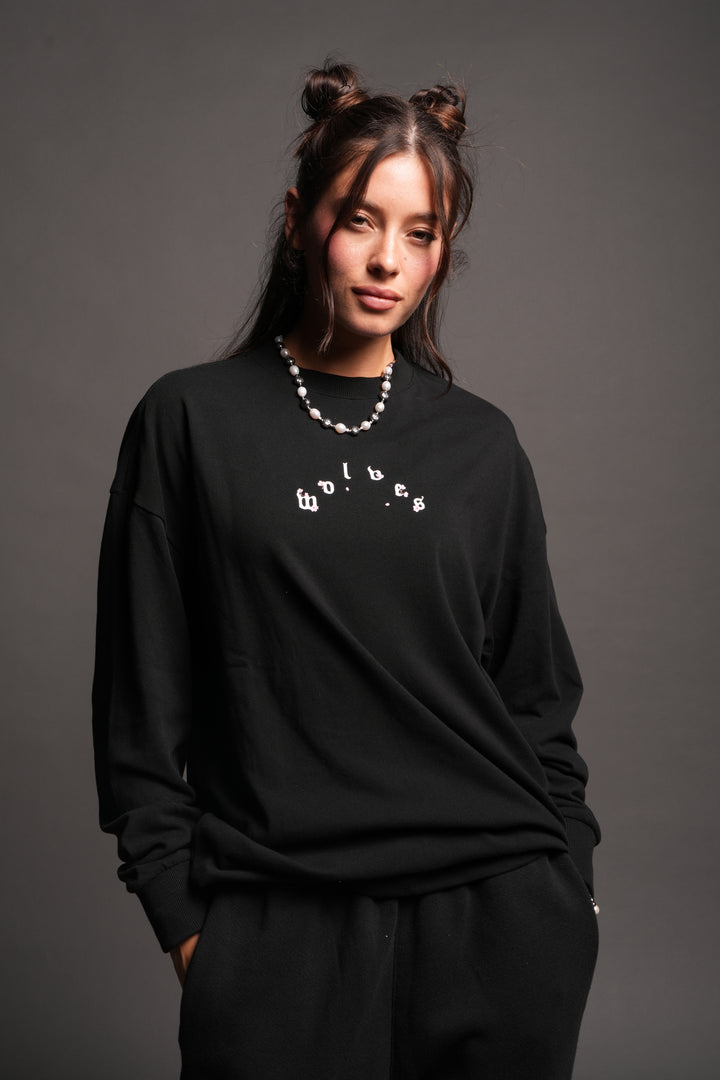 Sakura Pyramid Premium Ls Tee In Black