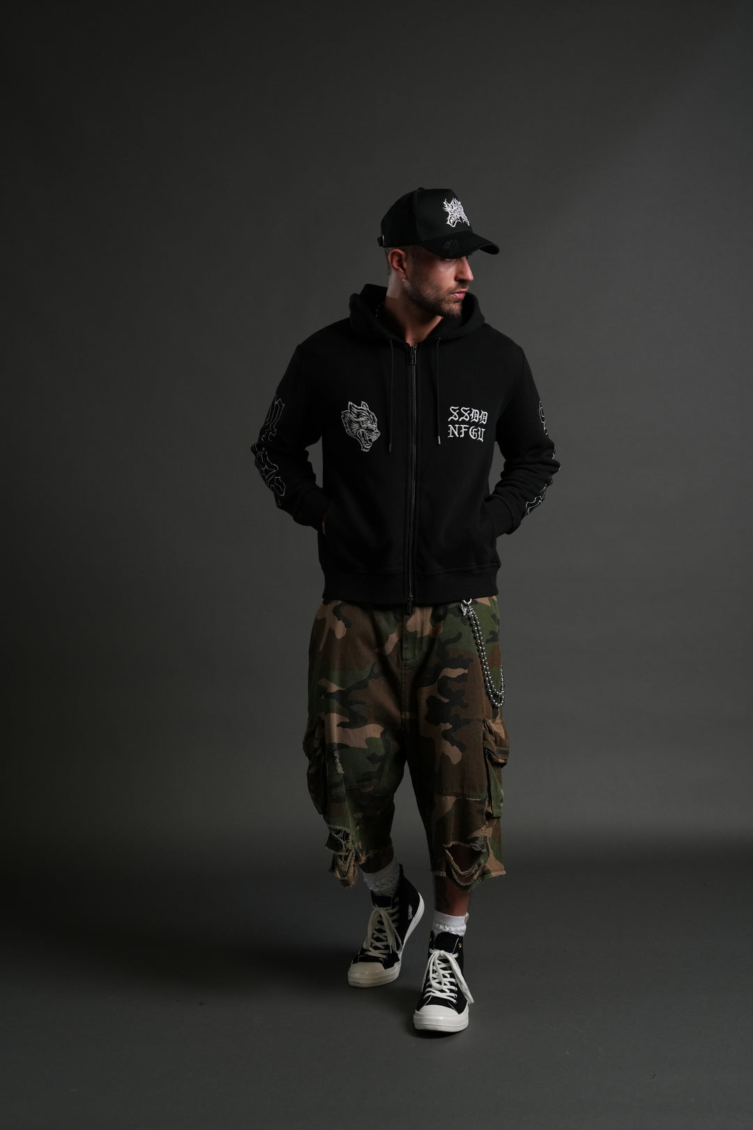 SSDDNFGU Donnie "Zip Up" Hoodie in Black