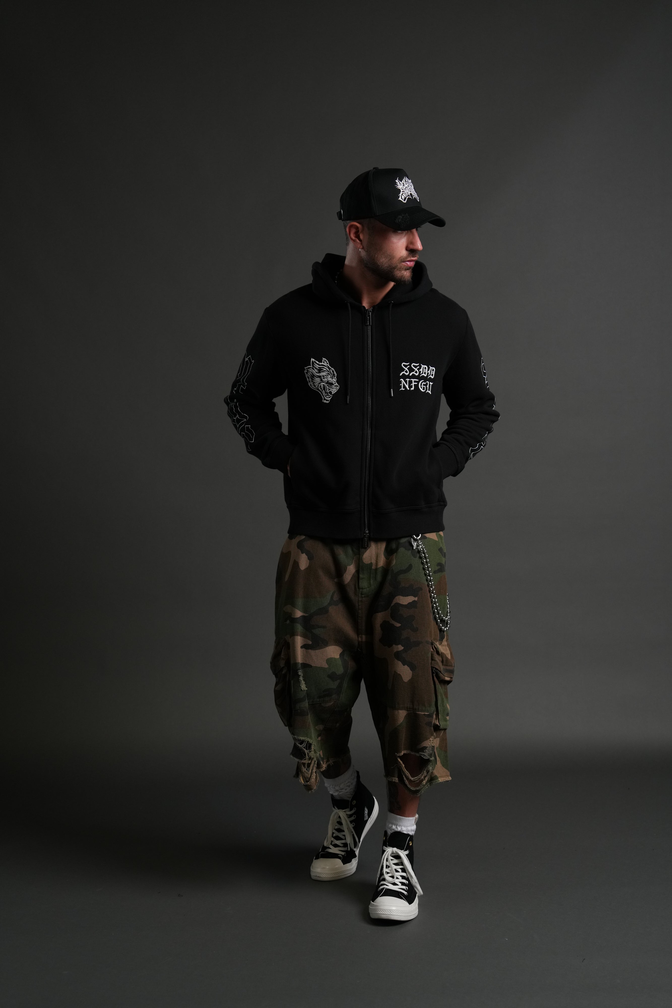 SSDDNFGU Donnie "Zip Up" Hoodie in Black