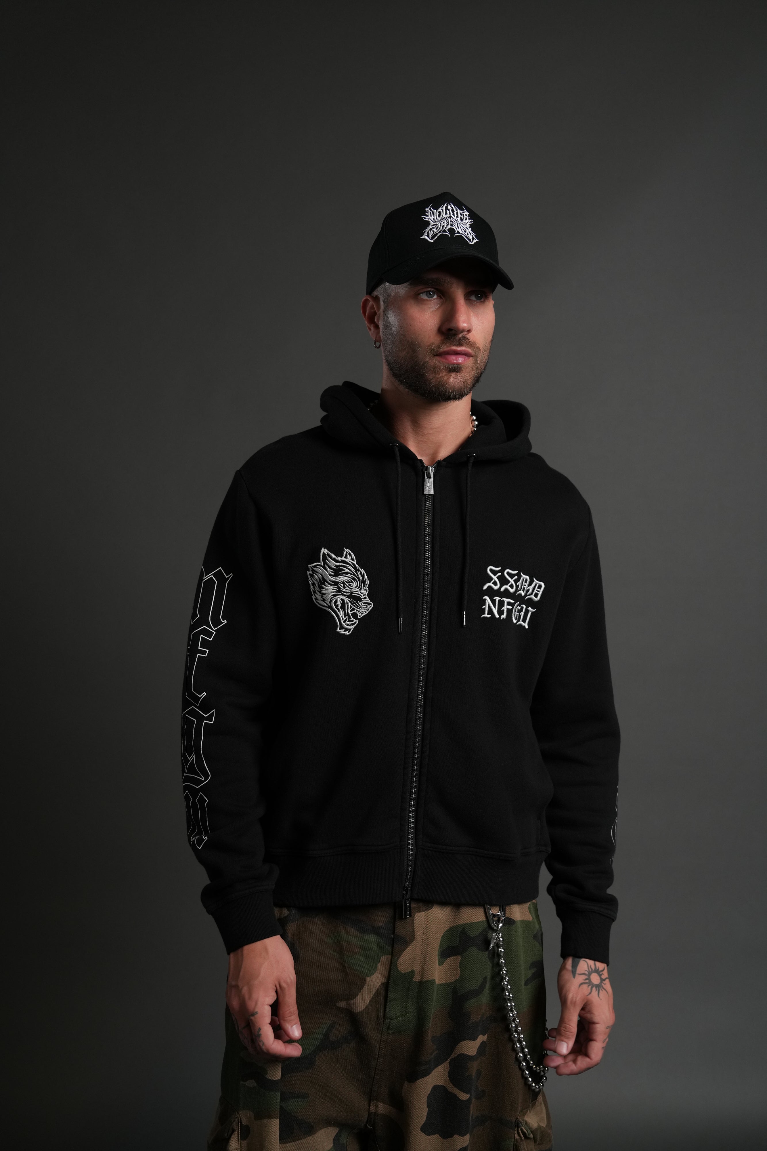 SSDDNFGU Donnie "Zip Up" Hoodie in Black