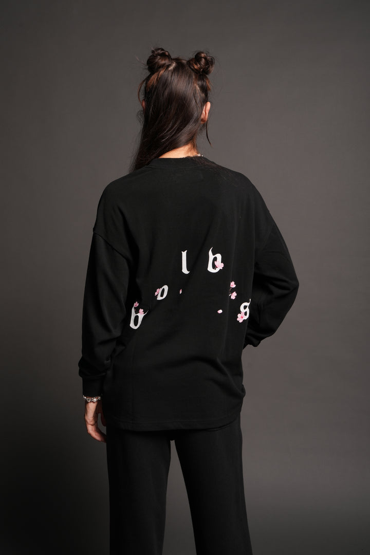 Sakura Pyramid Premium Ls Tee In Black