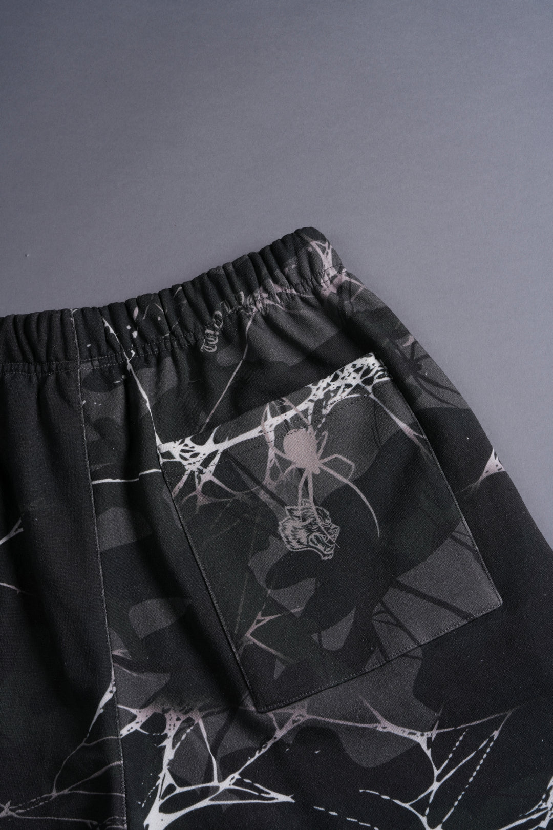 Symbiosis Post Lounge Sweat Shorts in Spider Camo