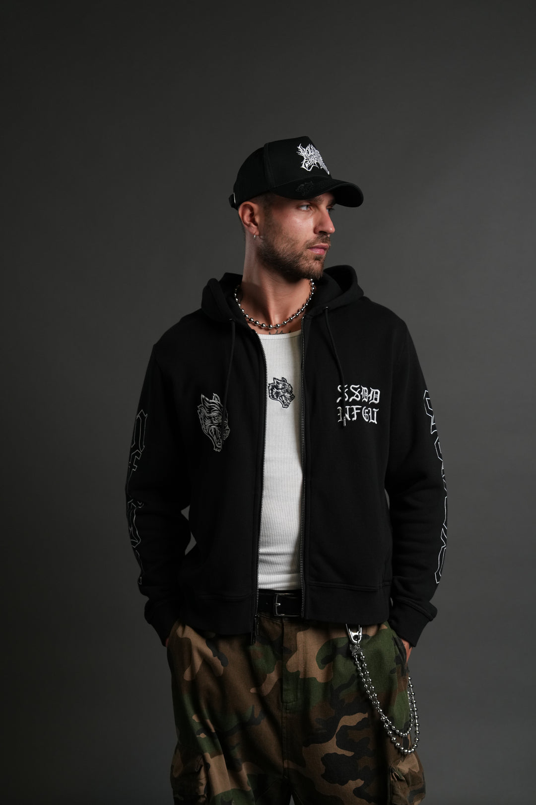 SSDDNFGU Donnie "Zip Up" Hoodie in Black