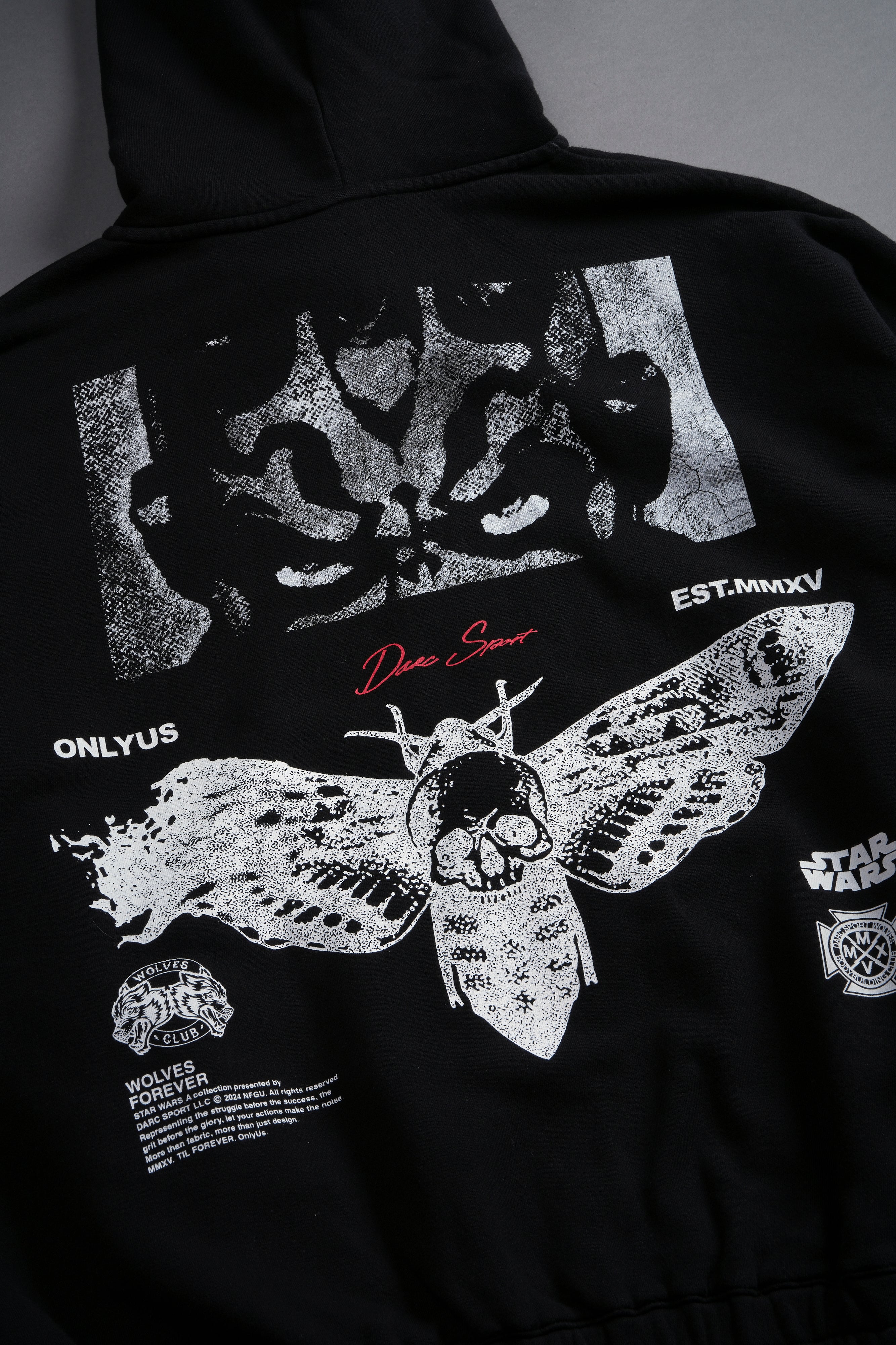 Maul And The Moth "Chambers" Zip Hoodie in Black