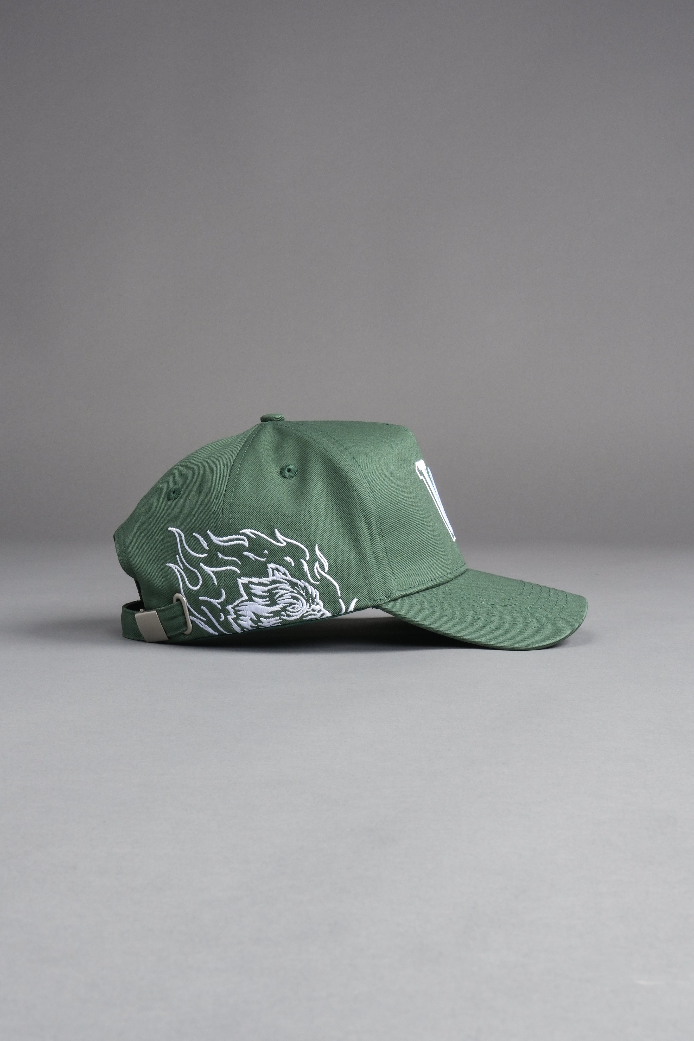 Our Flame 5 Panel Hat in Hunter Green