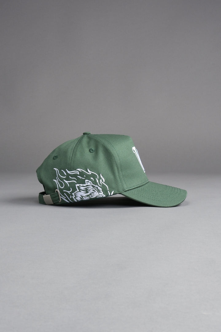 Our Flame 5 Panel Hat in Hunter Green