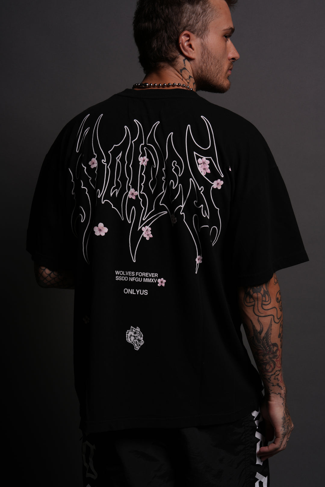 Hesh Blossom Oversized "Premium" Unisex Tee in Black