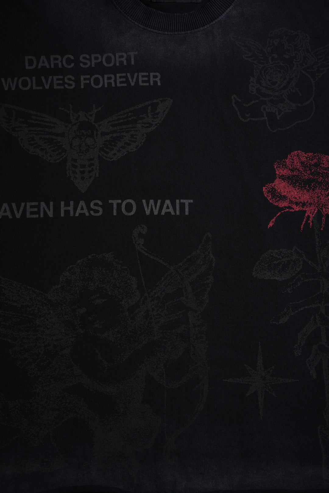 Sacred Flash Grunge Cut-Off Tee in Black Drift Wash