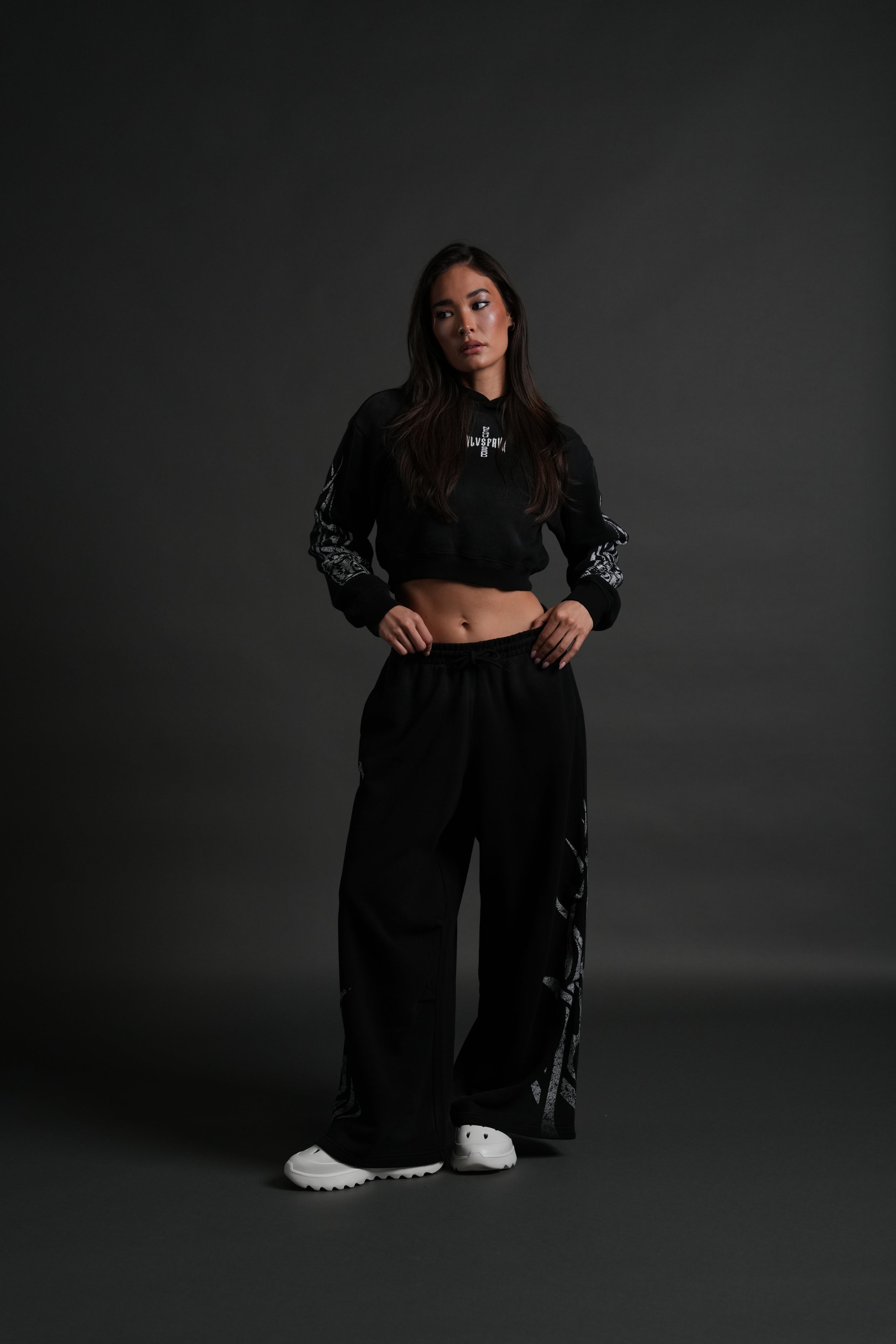 Finite Flame "Rose" She Hoodie in Black Drift Wash