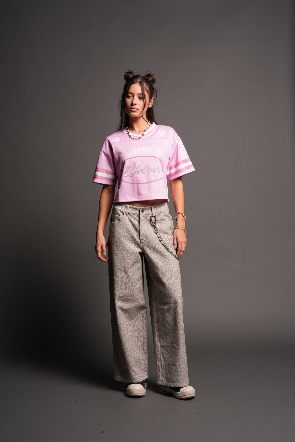 Honor She Football Crop Jersey in Cherry Blossom