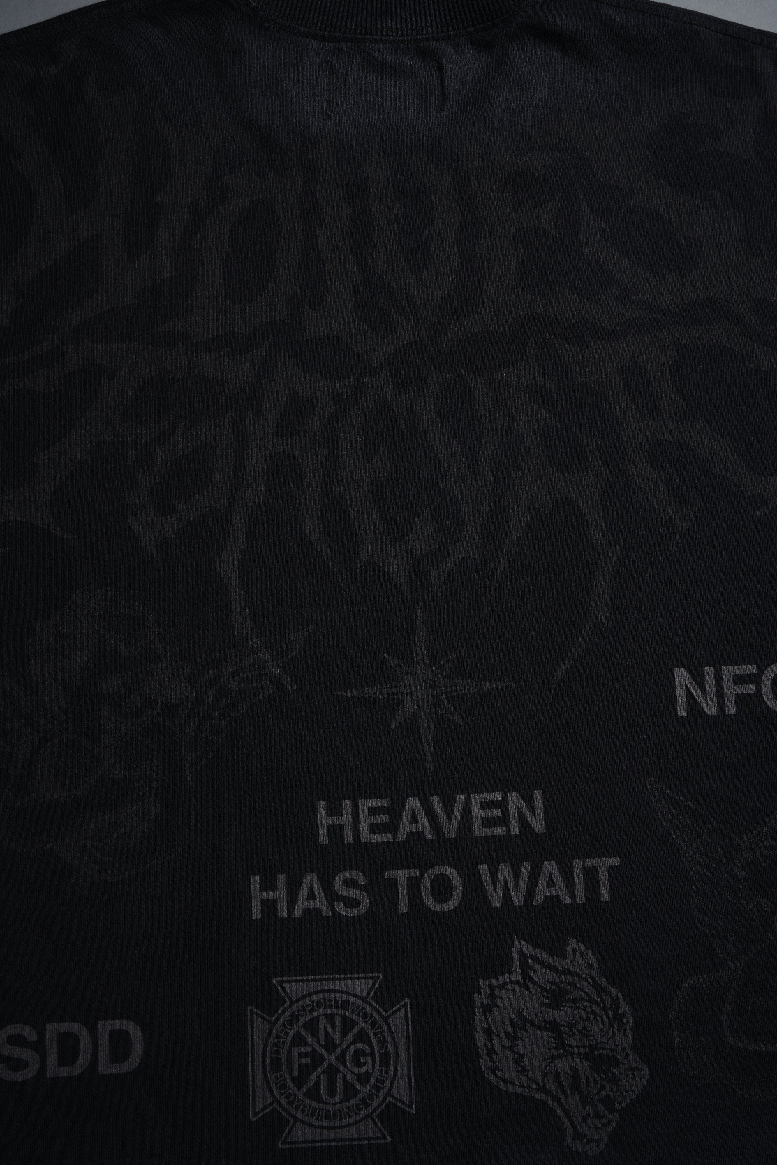 Sacred Flash Grunge Cut-Off Tee in Black Drift Wash