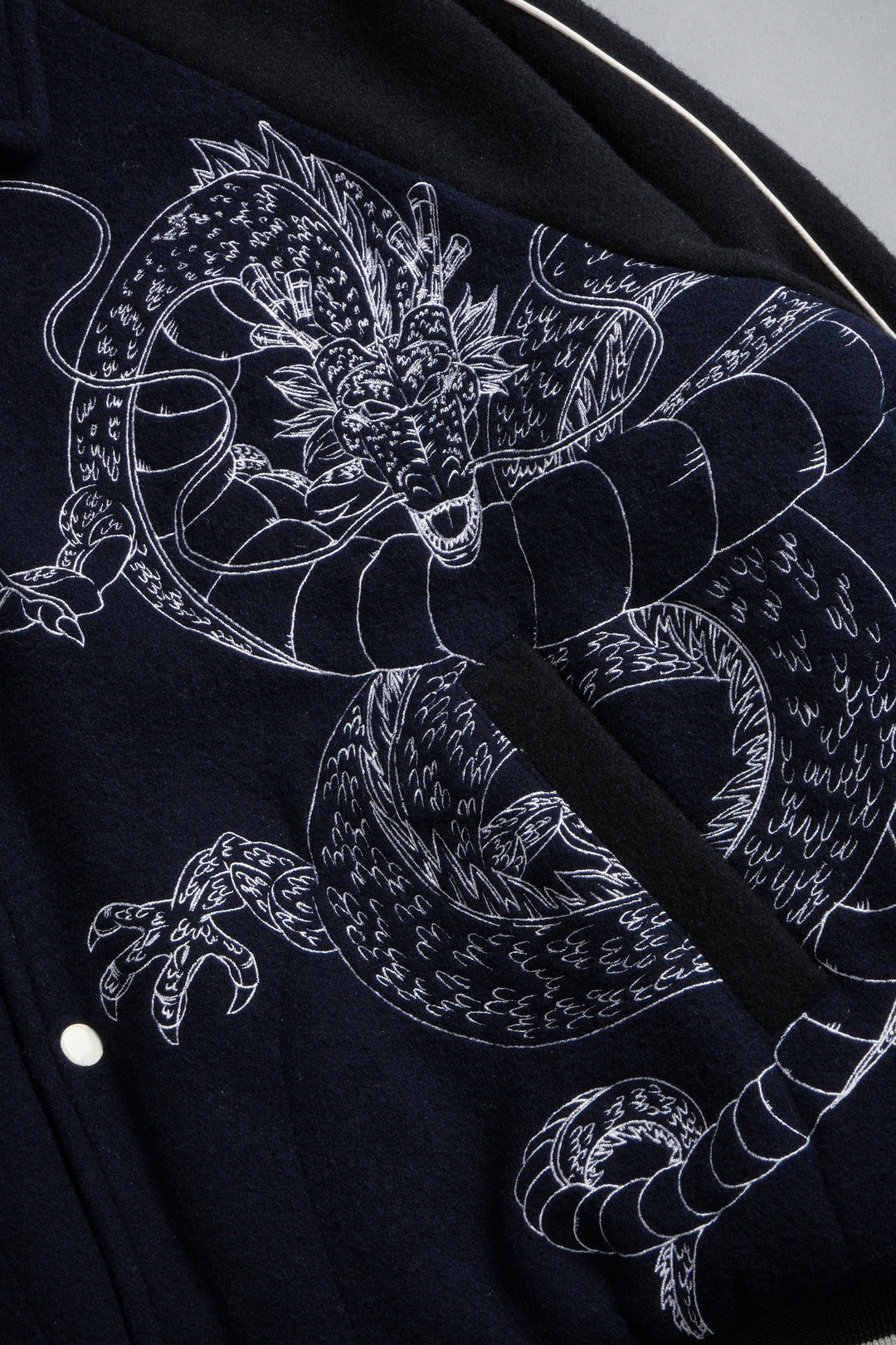 Our Wish V2 Letterman Jacket in Navy/Black