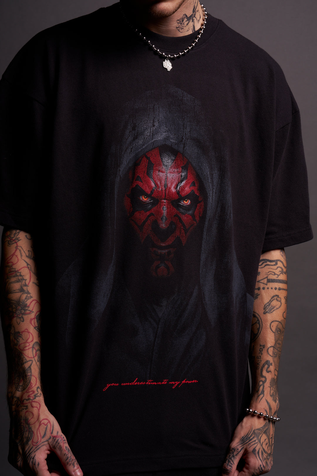 The Power Of The Dark Side Maul "Premium" Oversized Tee in Black