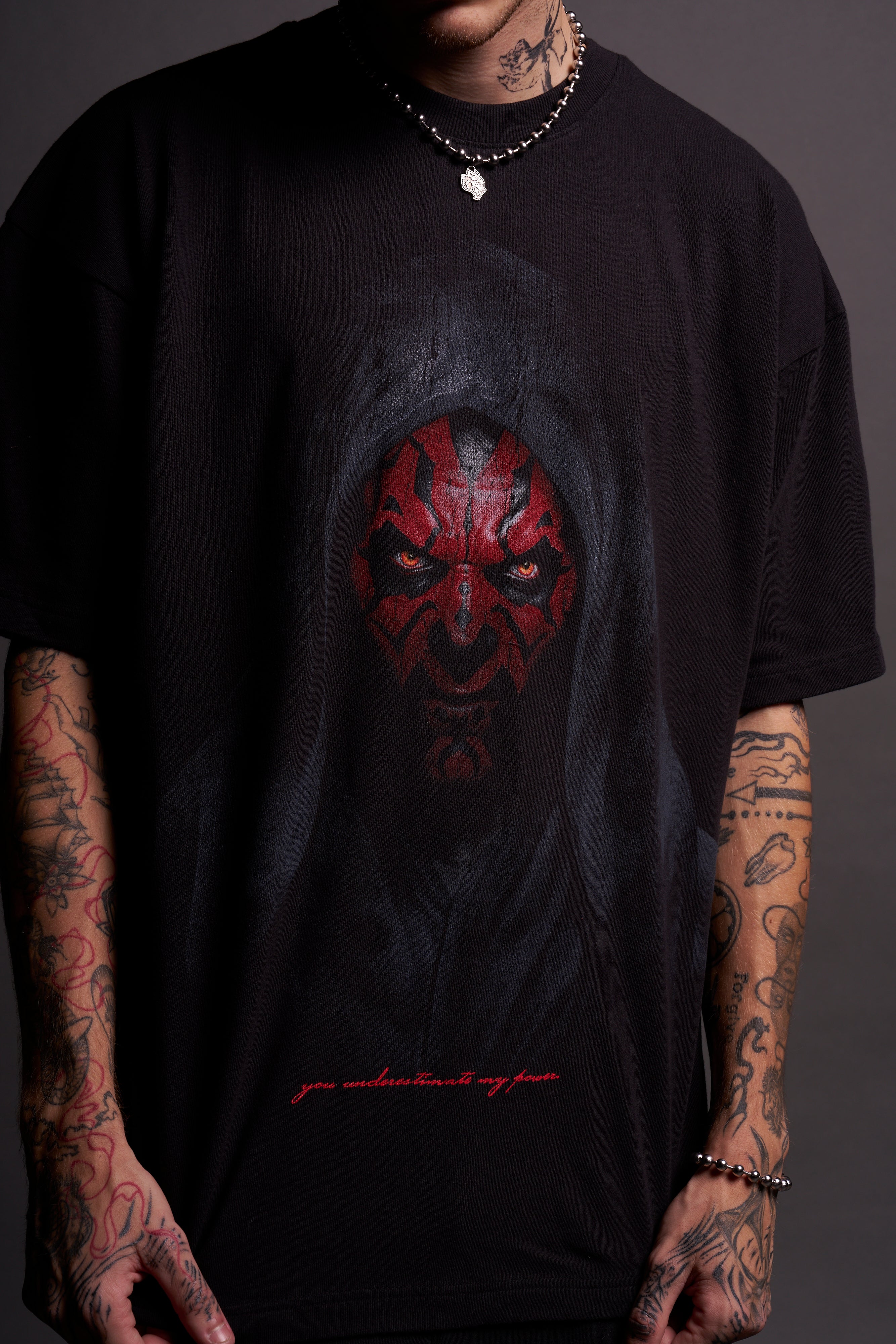 The Power Of The Dark Side Maul "Premium" Oversized Tee in Black