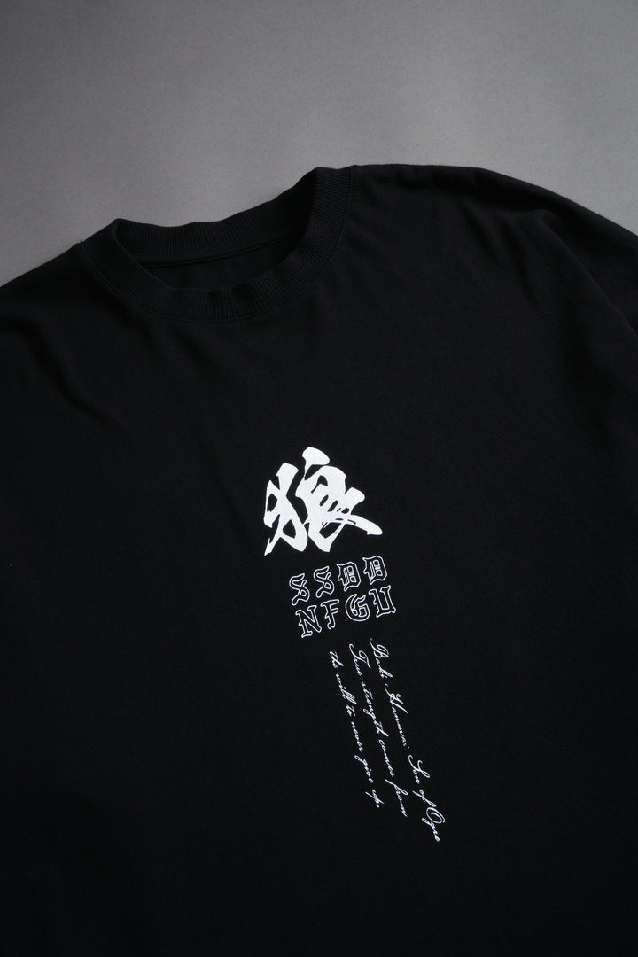 Baki Hanma "Side By Side" Series Premium Oversized Tee in Black