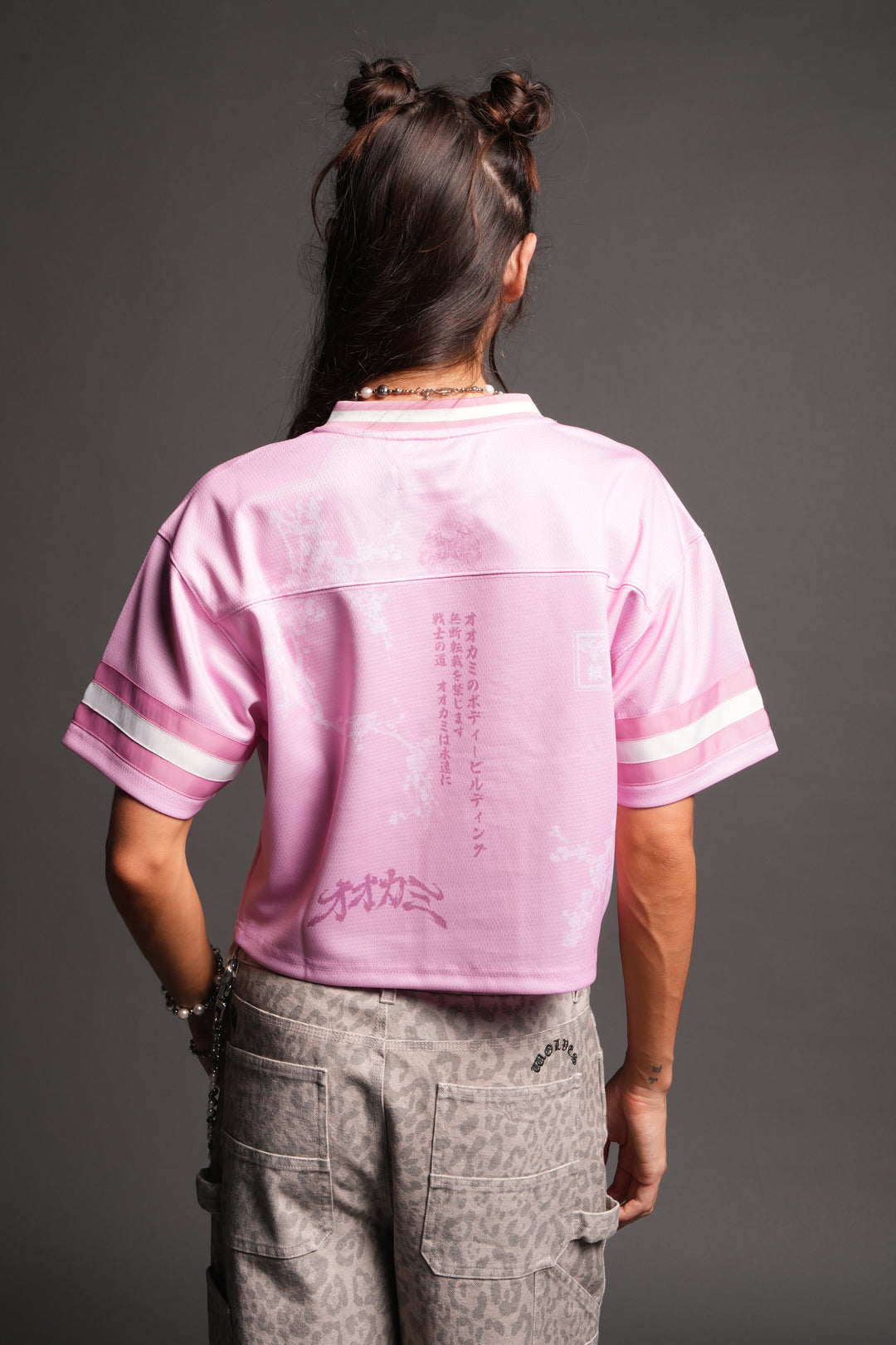 Honor She Football Crop Jersey in Cherry Blossom