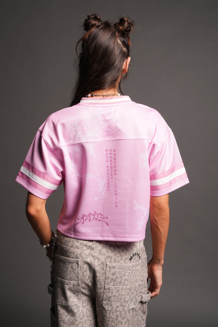 Honor She Football Crop Jersey in Cherry Blossom