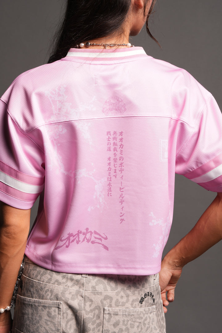 Honor She Football Crop Jersey in Cherry Blossom