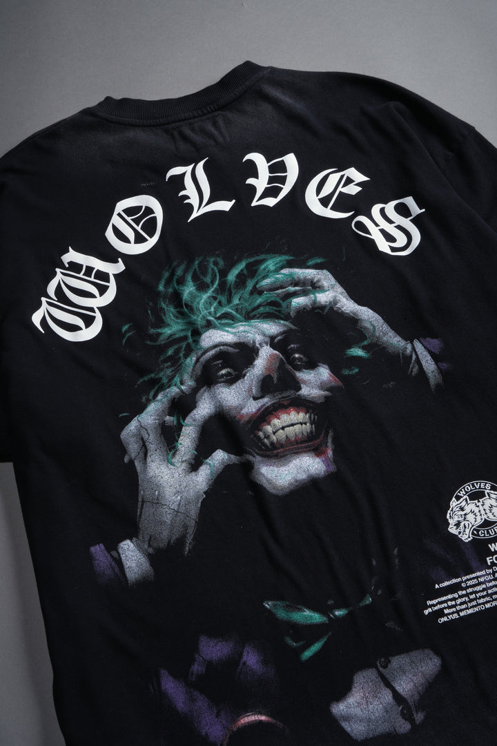 The Last Laugh "Premium" Oversized Tee in Black Drift Wash