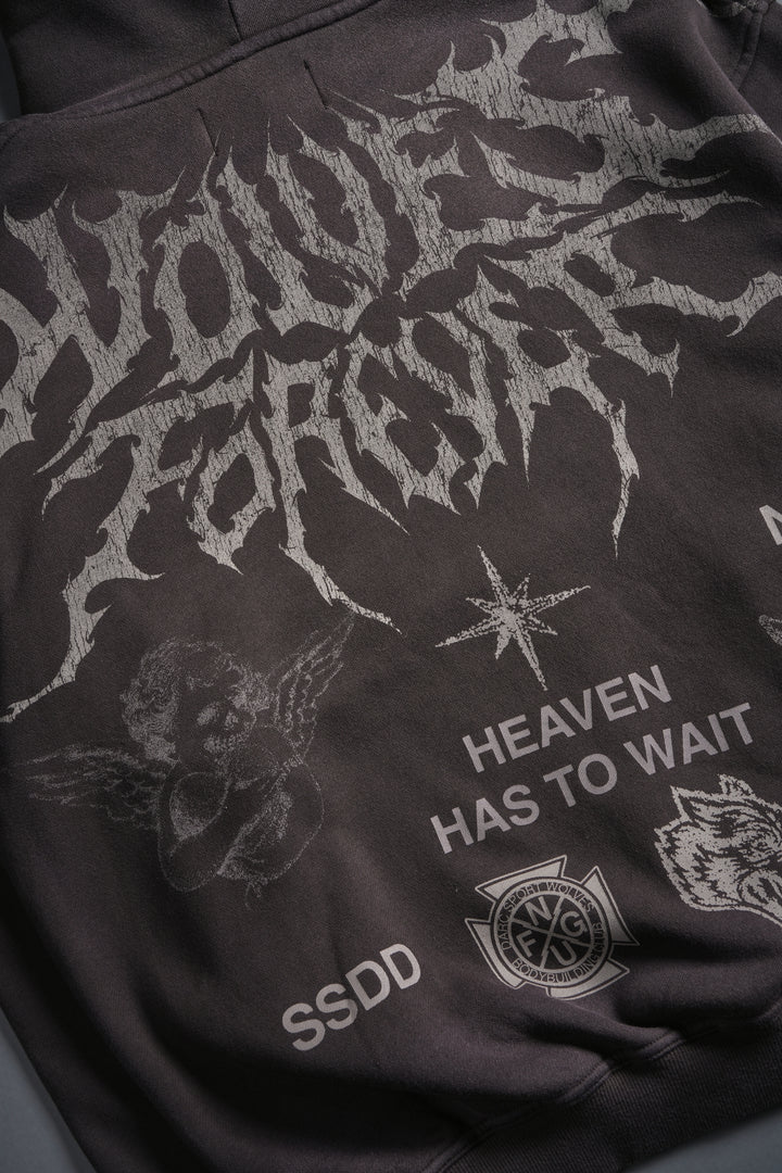 Sacred Flash "Pierce" Hoodie in Darc Brown Drift Wash