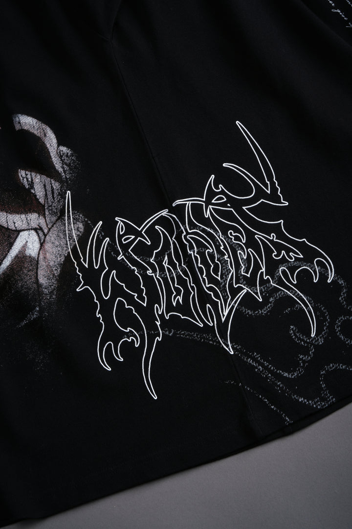 Baki Hanma "Side By Side" Series Premium Oversized Tee in Black