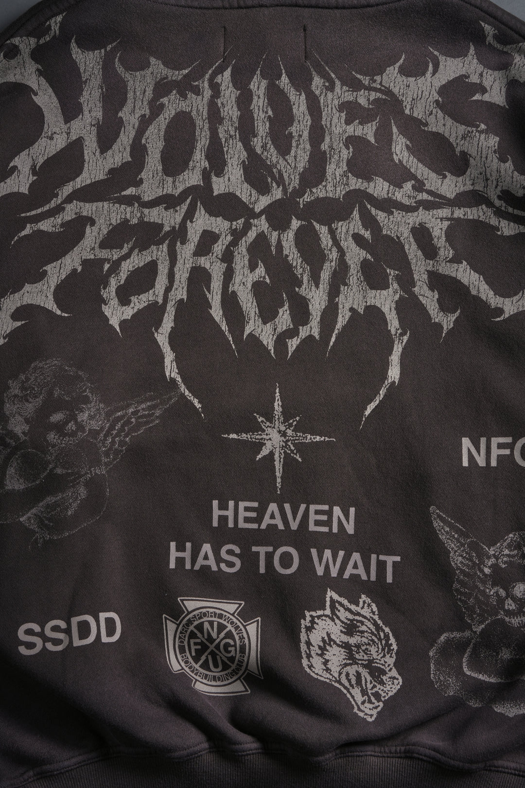 Sacred Flash "Pierce" Hoodie in Darc Brown Drift Wash