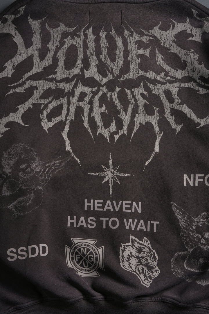 Sacred Flash "Pierce" Hoodie in Darc Brown Drift Wash