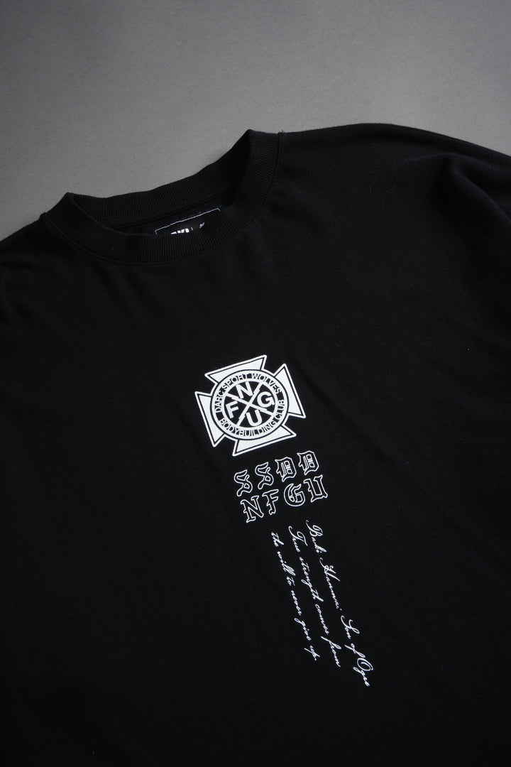 Jack Hanma "Side By Side" Series Premium Oversized Tee in Black