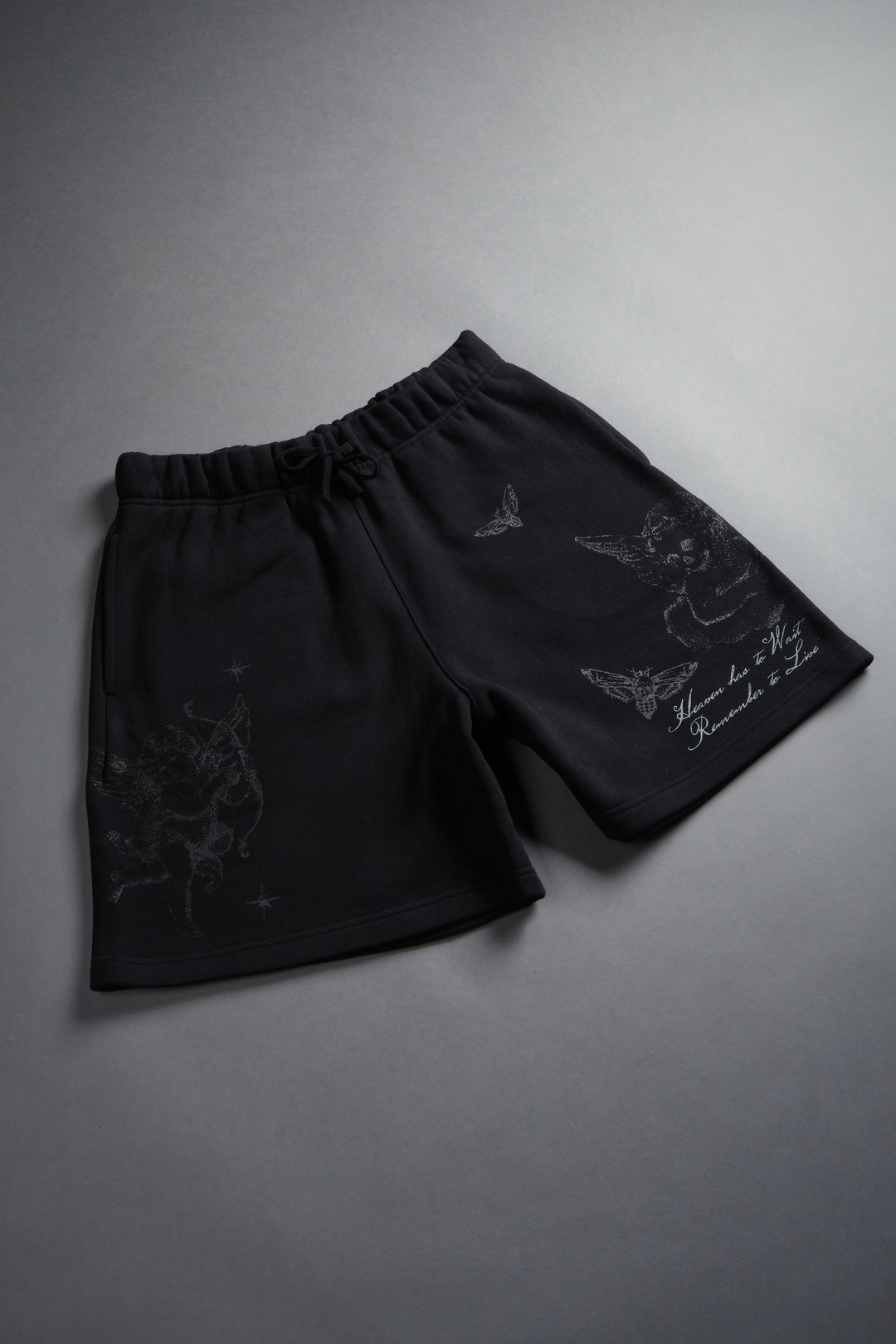 Fallen Cherub Oversized Post Lounge Sweat Shorts in Black
