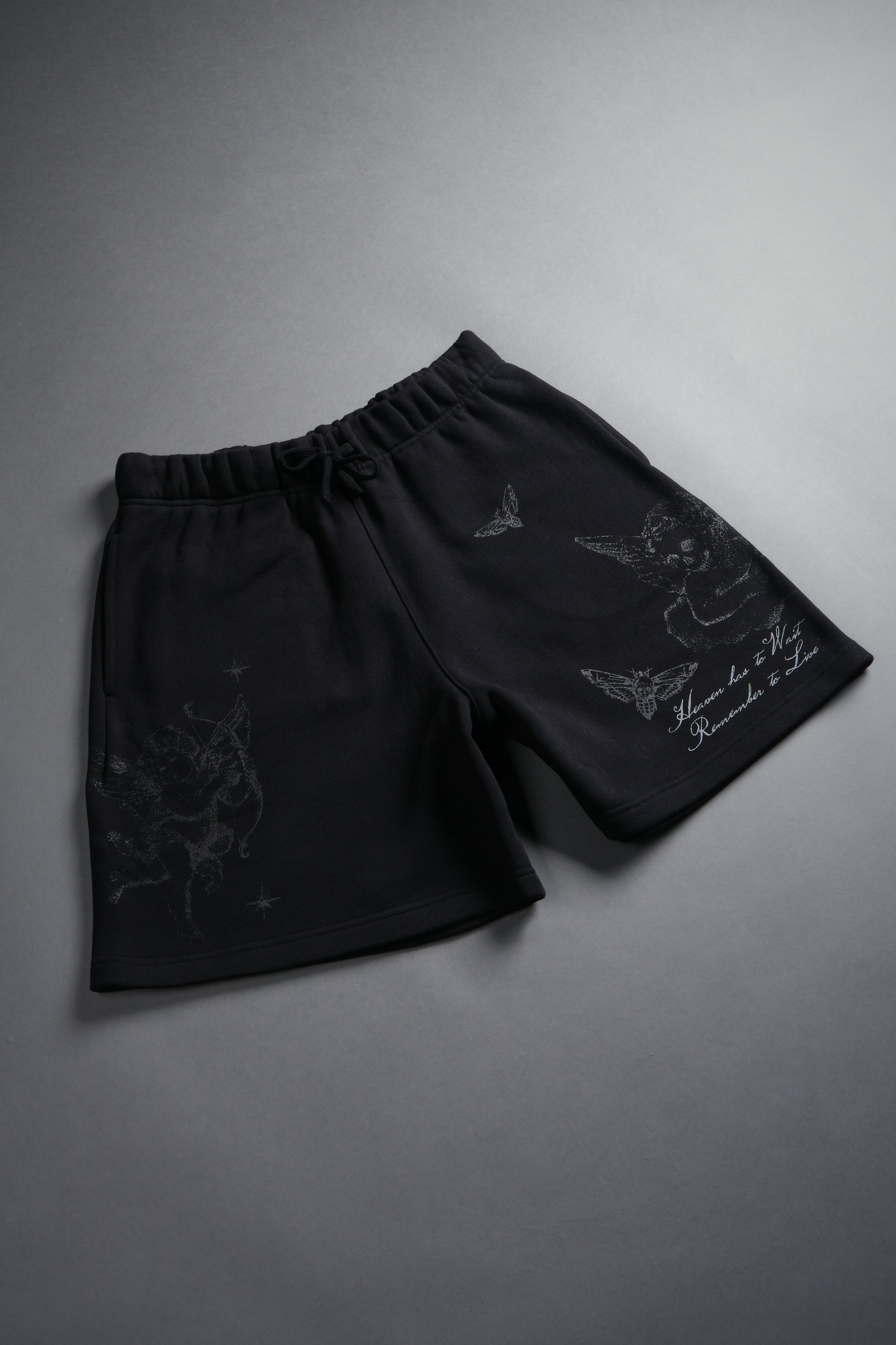 Fallen Cherub Oversized Post Lounge Sweat Shorts in Black