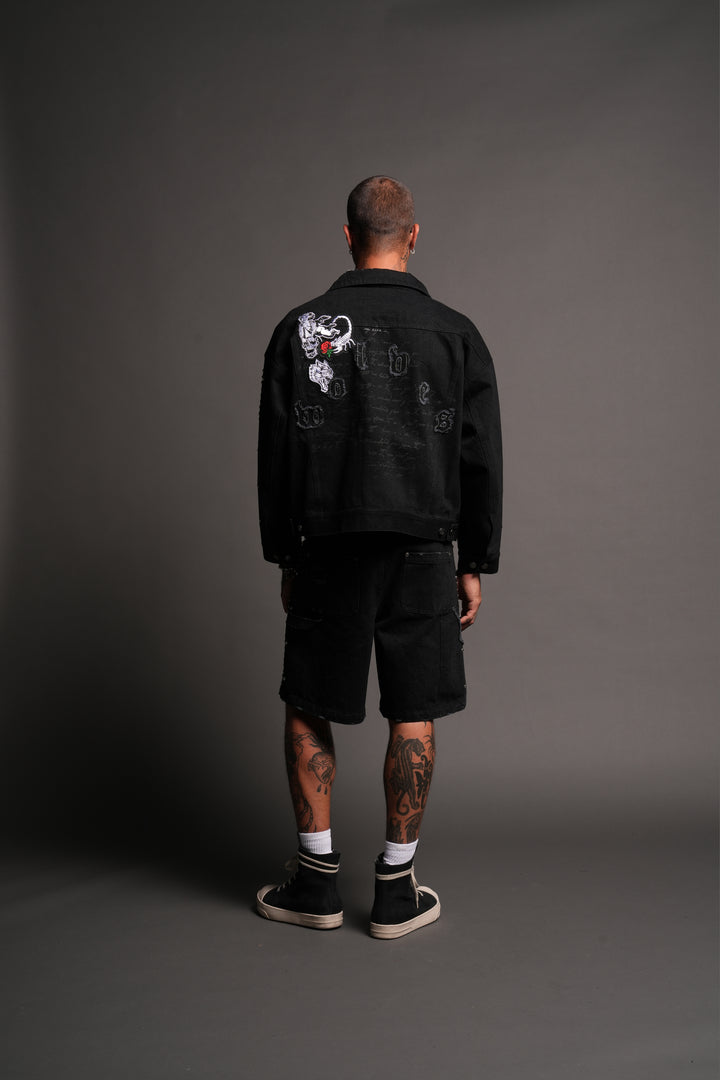 Wolves Heritage Jax Denim Jacket In Black