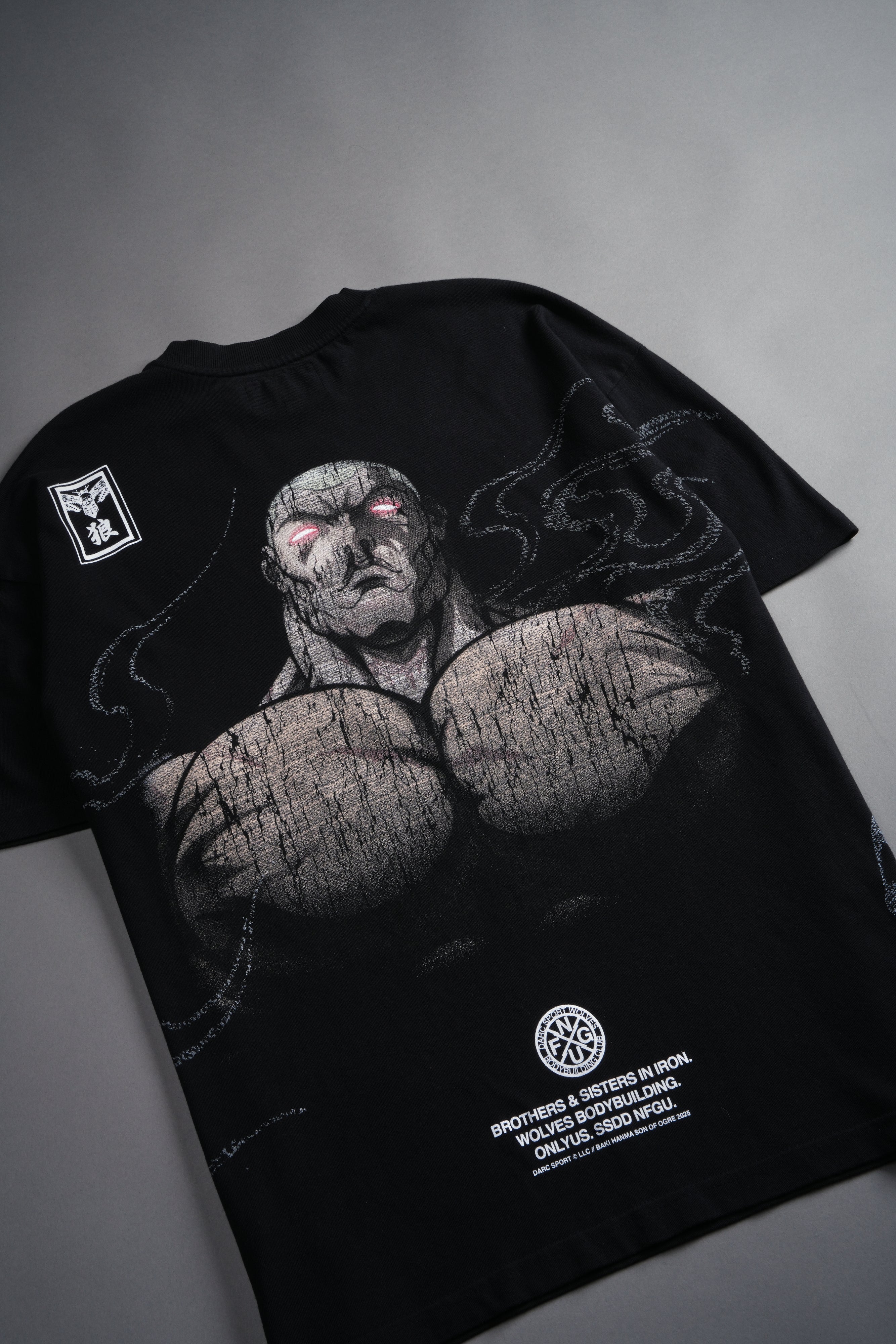 Jack Hanma "Side By Side" Series Premium Oversized Tee in Black