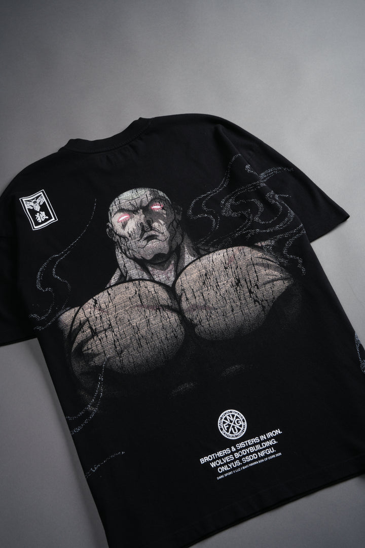 Jack Hanma "Side By Side" Series Premium Oversized Tee in Black