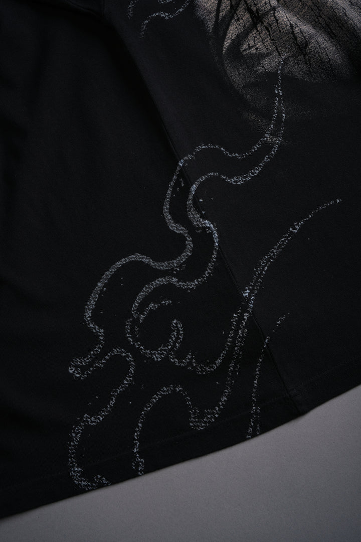 Jack Hanma "Side By Side" Series Premium Oversized Tee in Black