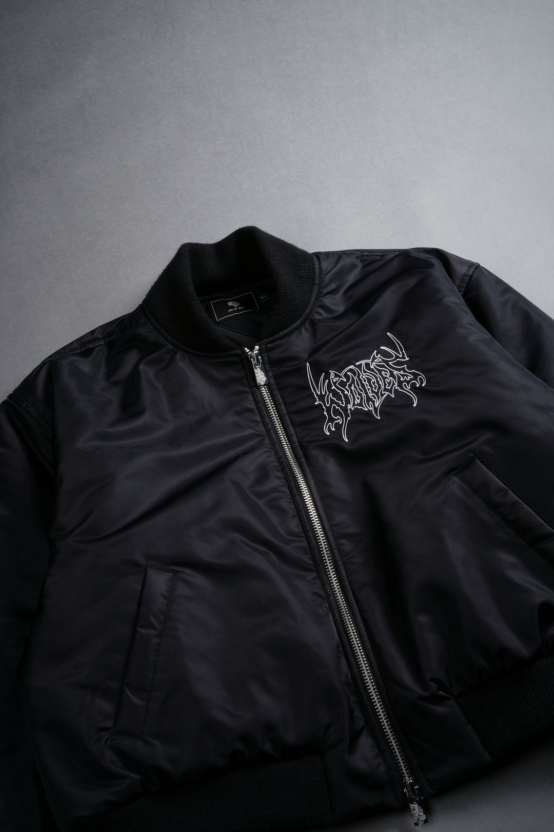 Darc Metal Cropped Remy Bomber Jacket in Black