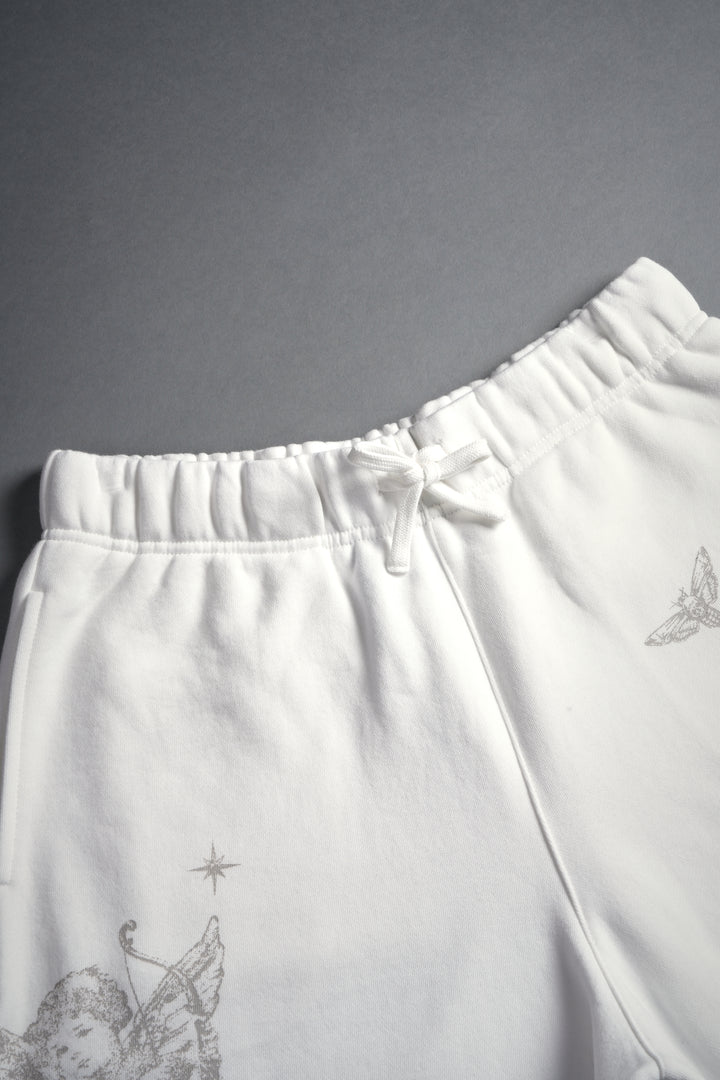 Fallen Cherub Oversized Post Lounge Sweat Shorts in Cream