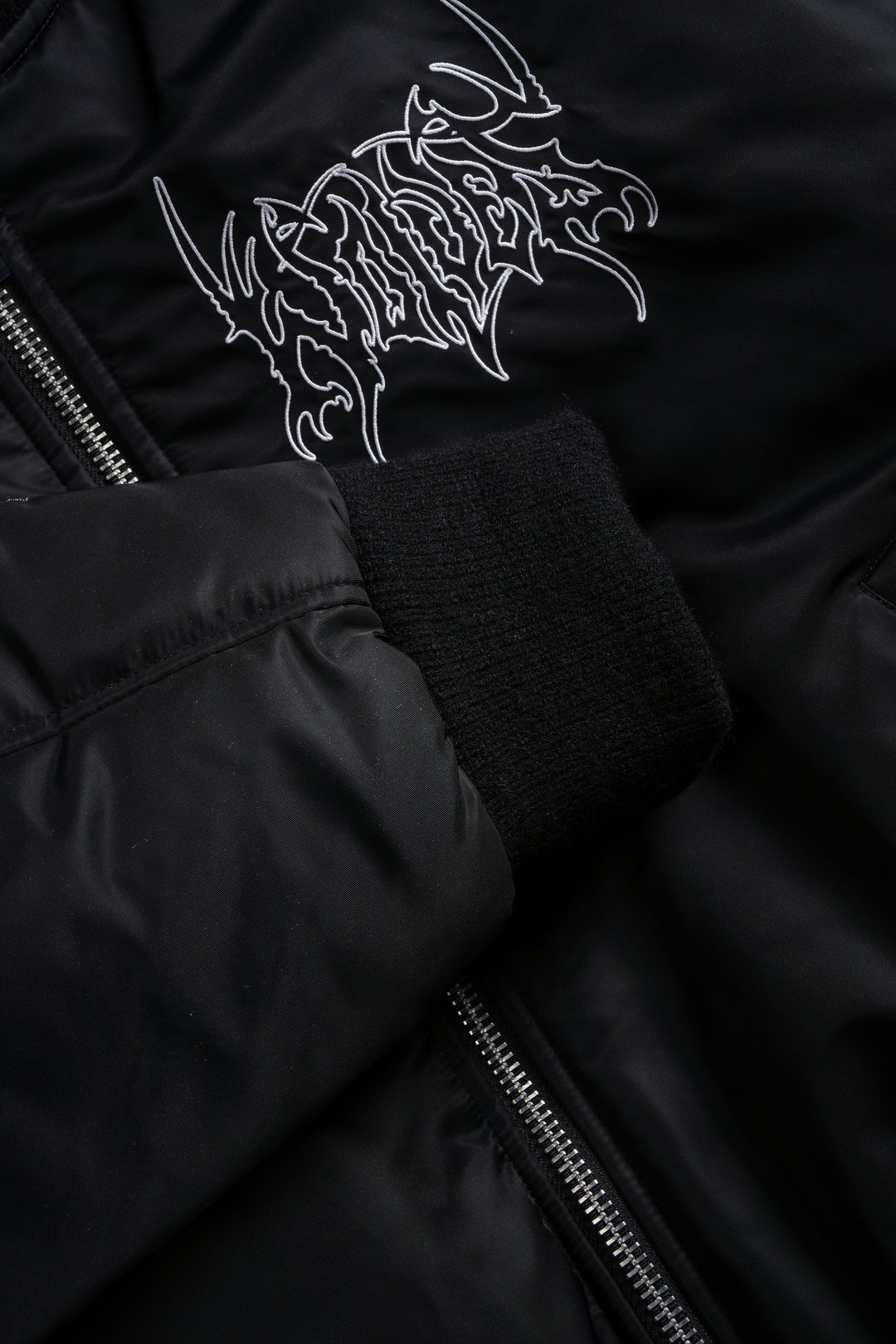 Darc Metal Cropped Remy Bomber Jacket in Black