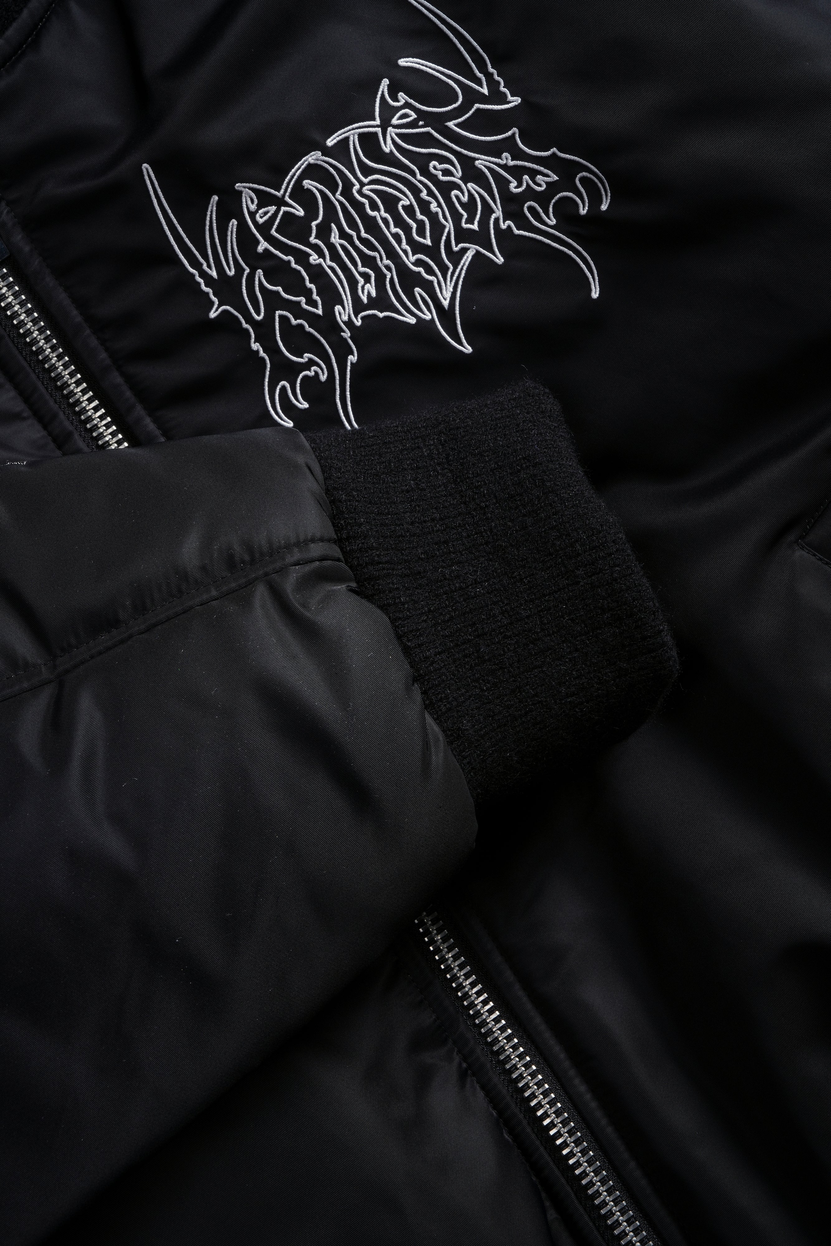 Darc Metal Cropped Remy Bomber Jacket in Black