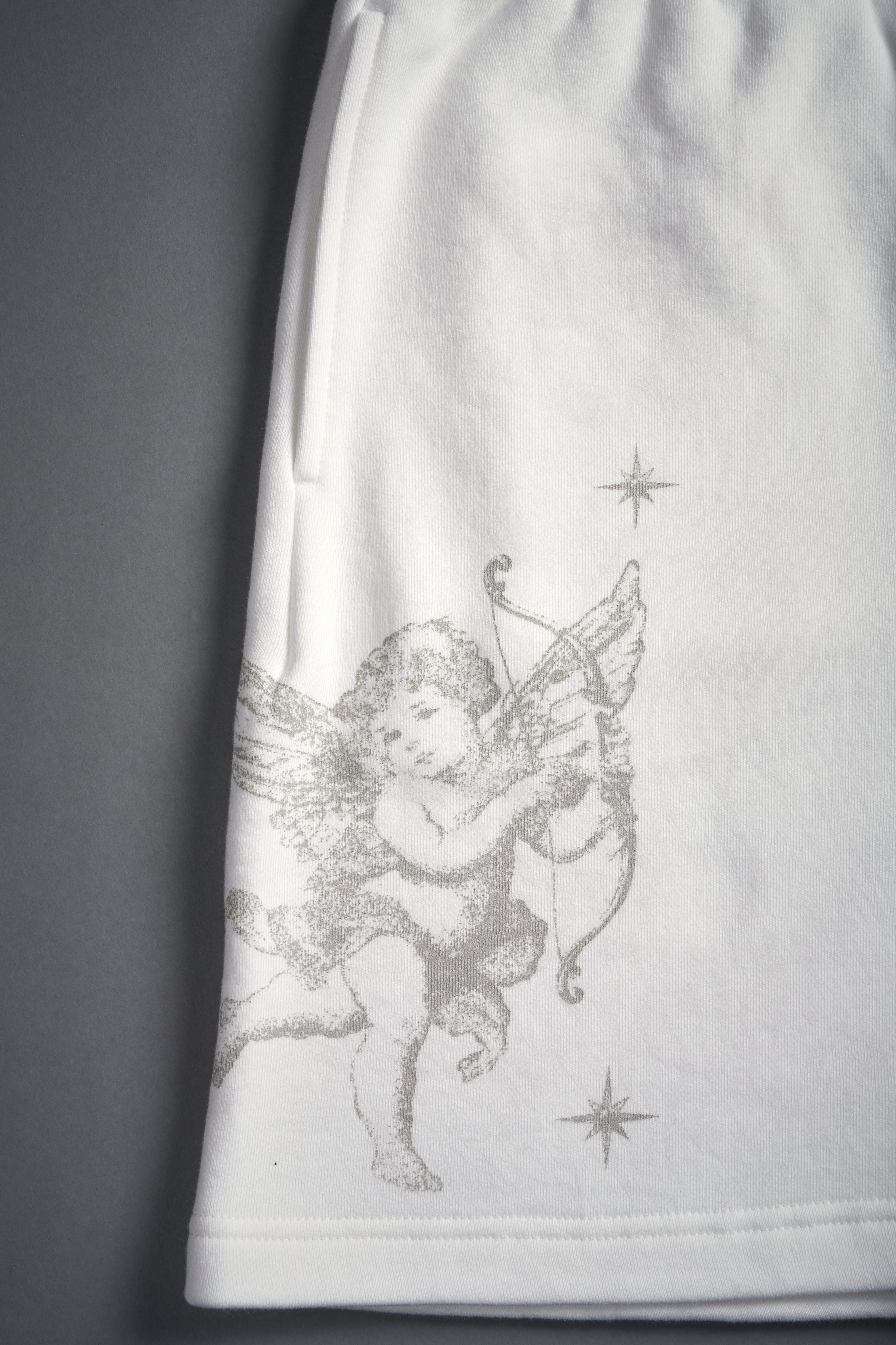 Fallen Cherub Oversized Post Lounge Sweat Shorts in Cream