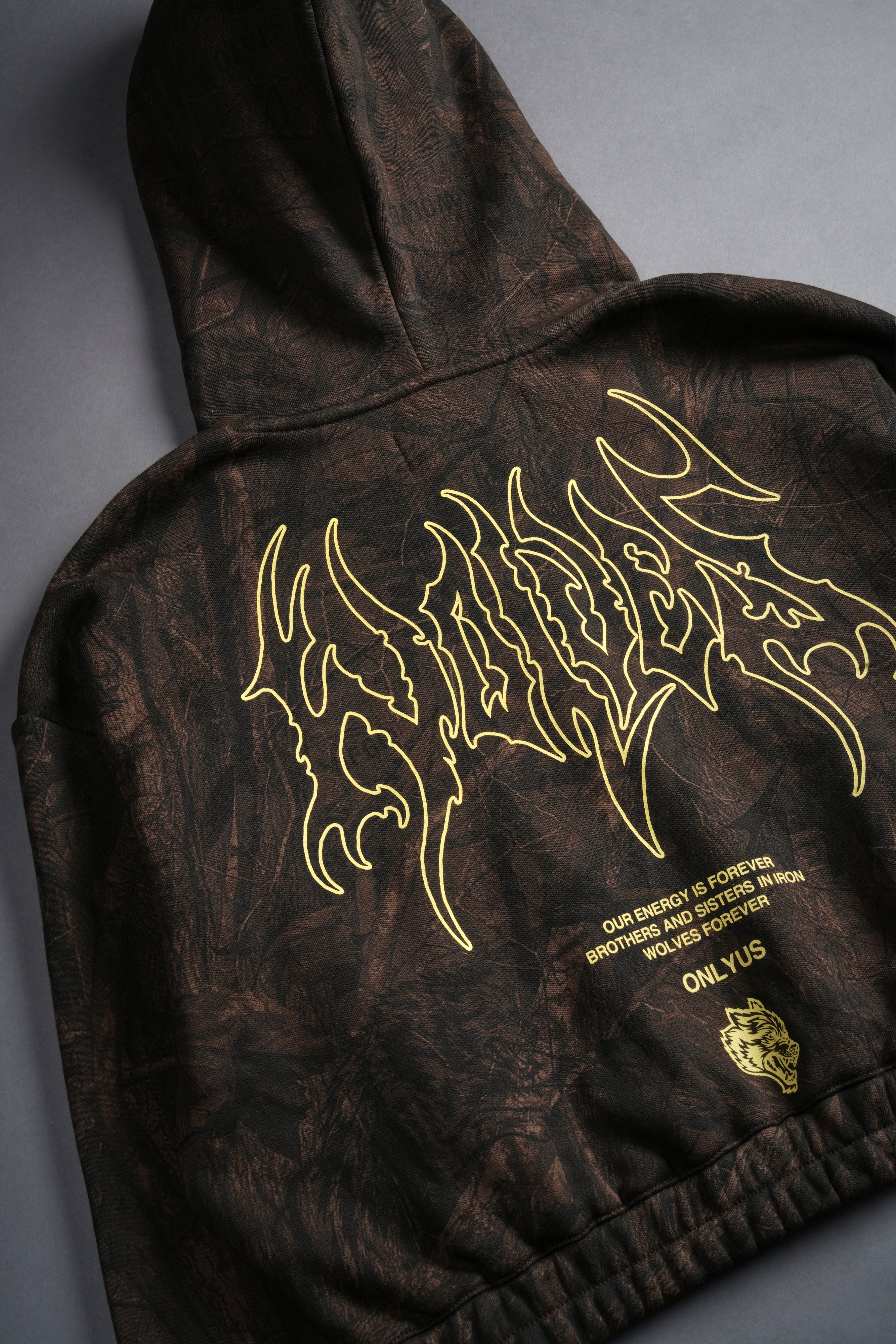 Origin Hesh "Chambers" (Cropped) Zip Hoodie in Brown Driftwood Forest Camo